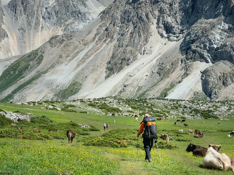 Southern Tianshan trekking trail scenery in Xinjiang