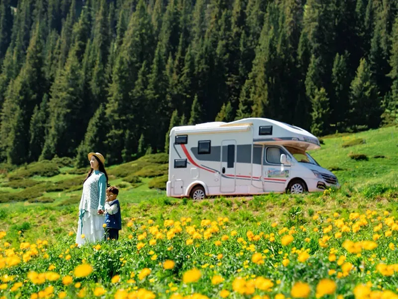 Xinjiang family RV road trip travel photo