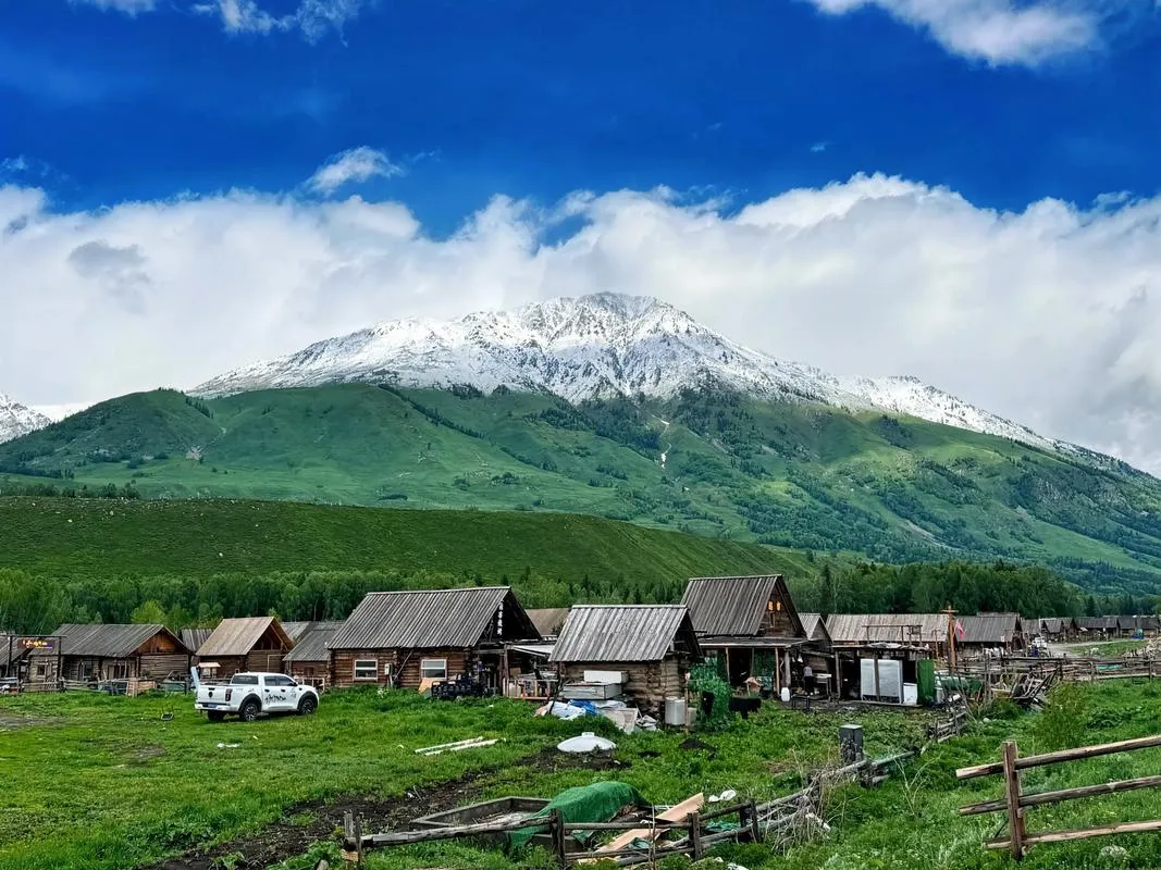 Hemu Village Snow Capped Peak Dramatic, Xinjiang