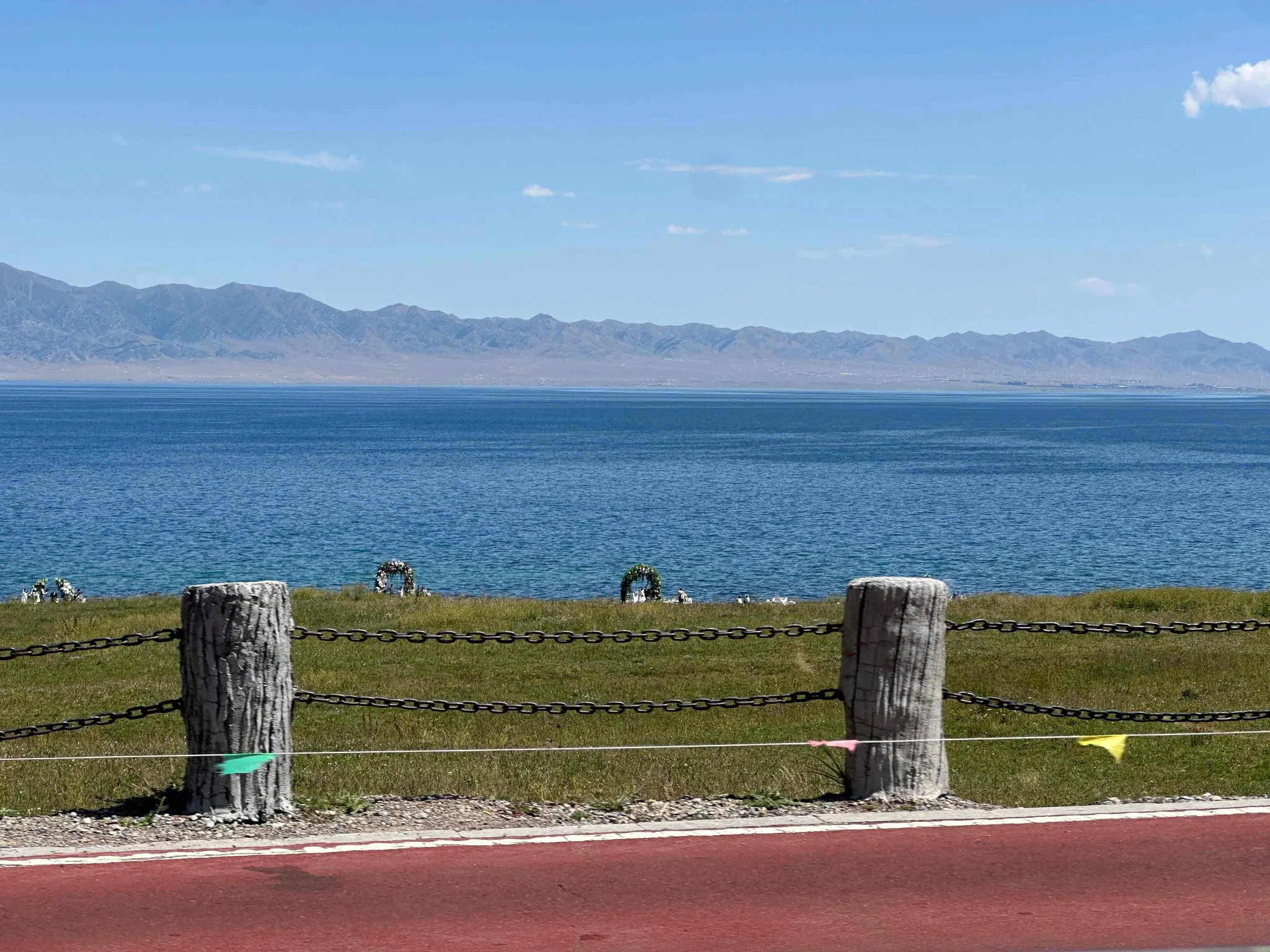 Sayram Lake Blue Water Range in Summer, Xinjiang