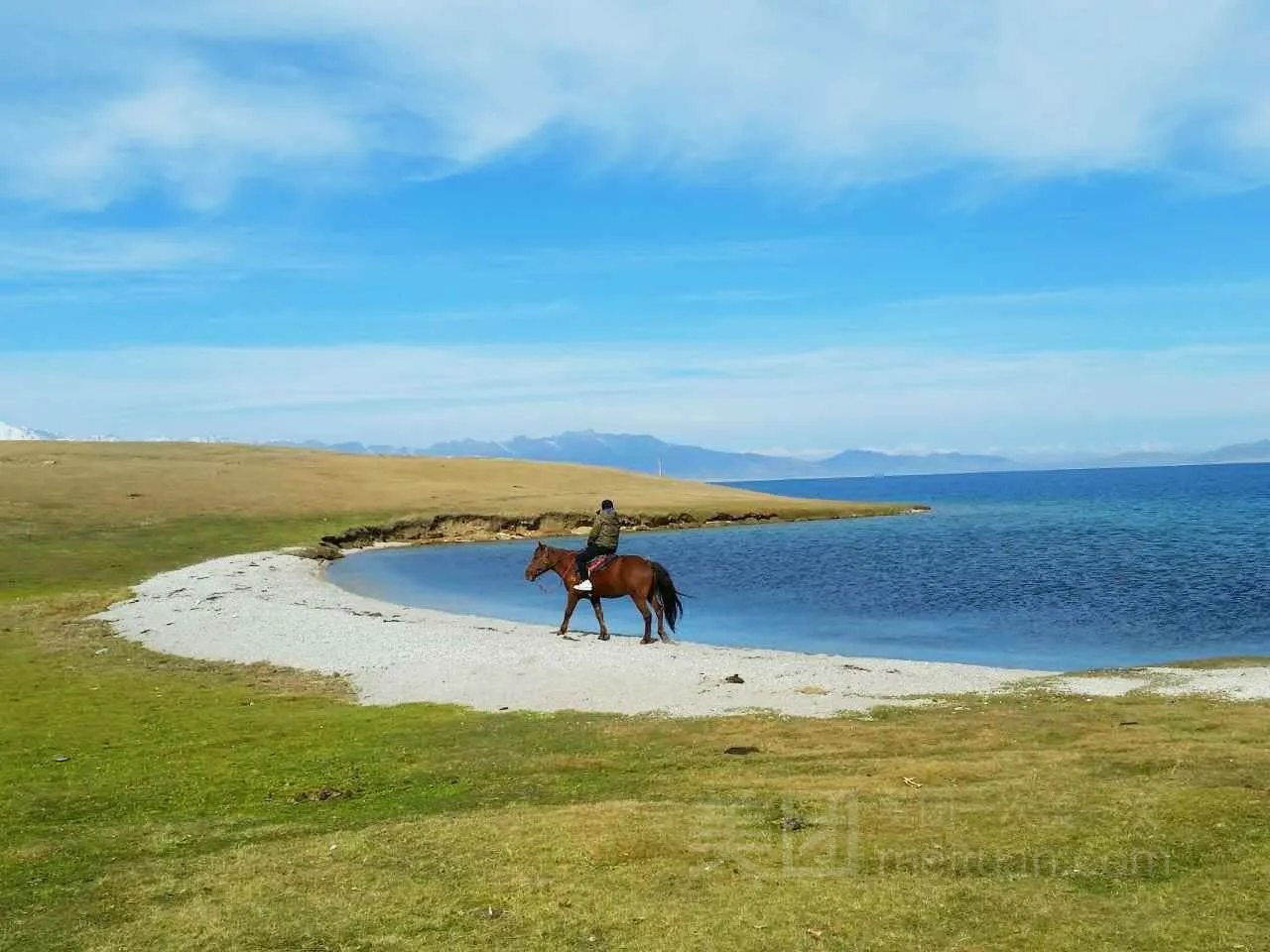 Sayram Lake Horseback Riding Lakeshore Trail, Xinjiang