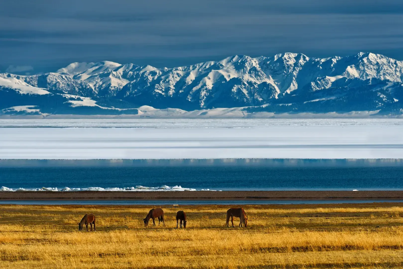 Sayram Lake Icy Blue Water, Xinjiang